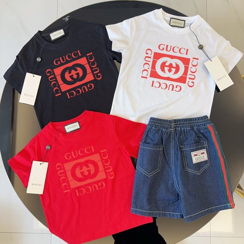 Gucci Unisex Kids Cotton T-Shirt & Denim Shorts Set