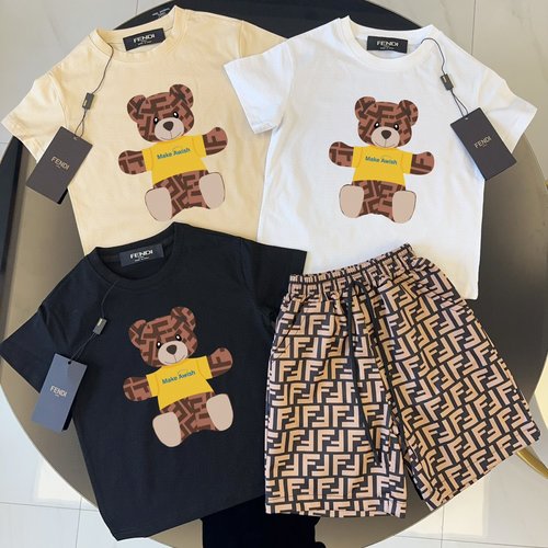 Fendi Premium Kids Cotton Set Unisex Comfortable Stylish