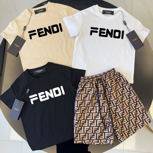 Fendi Unisex Kids Cotton Set Comfortable & Stylish