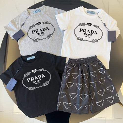 Prada High-End Kids Cotton Sets for Boys & Girls