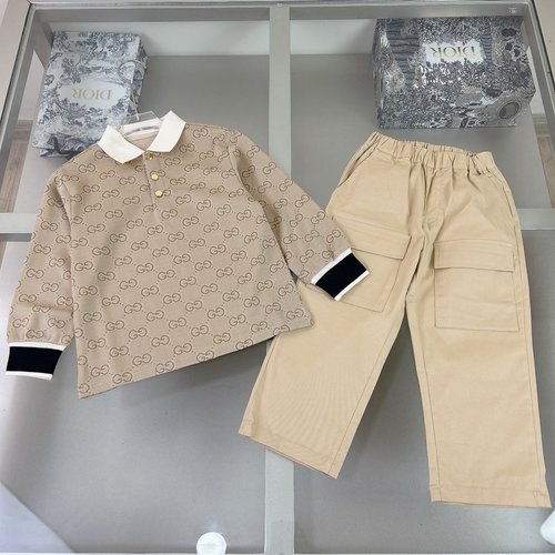 Gucci Kids Pique Cotton Set with Embroidered Logo 