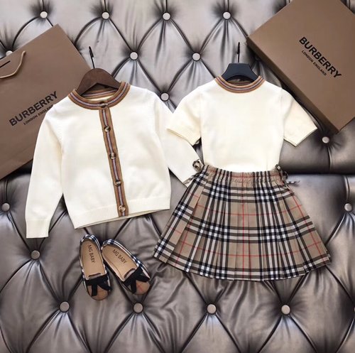 Burberry Girls Merino Wool 3-Piece Tape Panel Set 