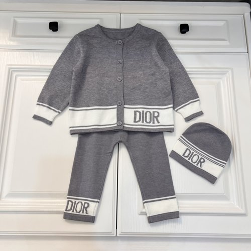 Dior Luxury Kids Cashmere Blend Set (Cardigan, Hat, Pants)