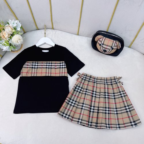 Burberry Premium Girls Cotton Skirt Set 