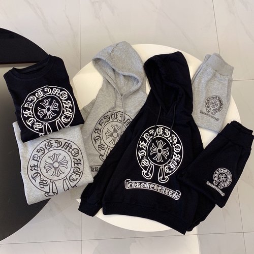 Chrome Hearts Unisex Kids Hooded Set - Premium Cotton Slim Fit Fleece/Loop