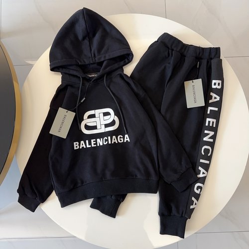 Balenciaga Kids Hoodie & Jogger Set, Cotton, Comfortable & Stylish 