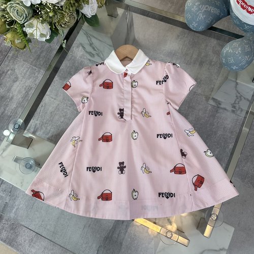 Fendi Girls Korean High-Waisted Babydoll Dress - Comfy & Flattering