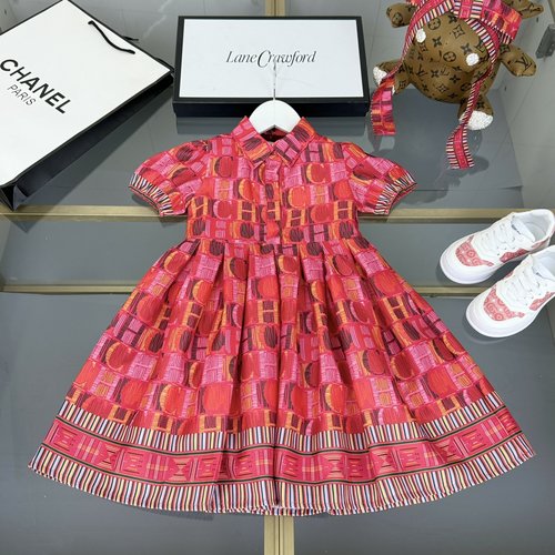 Chanel Girls Classic A-line Dress High-end Kids Clothing