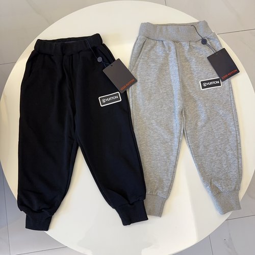 LV Unisex High-End Kids Sweatpants Cotton Terry Comfortable 