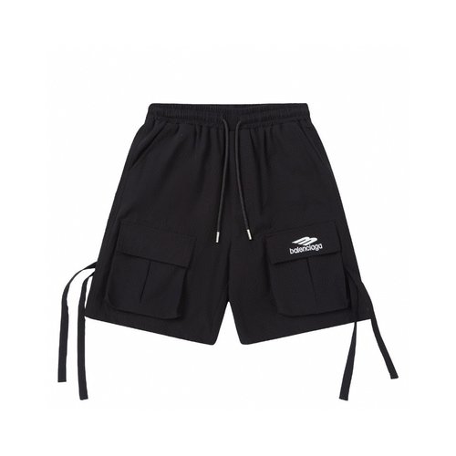 Balenciaga Kids Quick-Dry Cargo Shorts with Pockets & Logo 