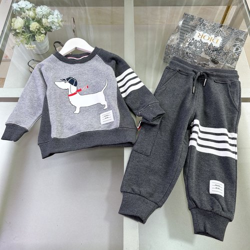 Thom Bn Kids 4-Stripe Cotton Tracksuit Set 