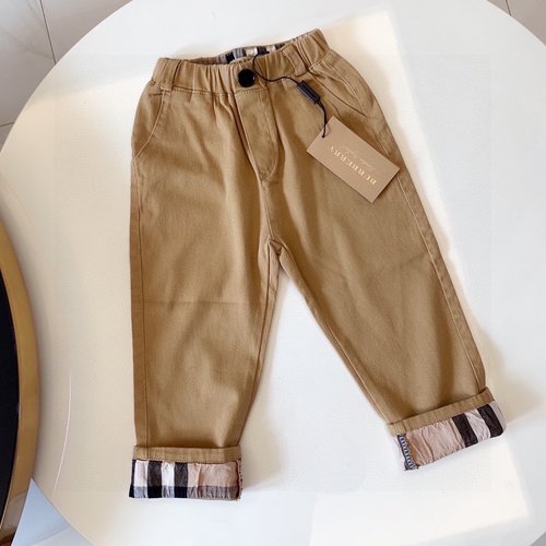 Burberry Kids Turn-Up Casual Pants, Pure Cotton for Boys & Girls