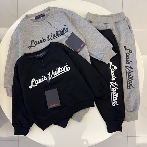 LV Premium Kids Fleece-Lined Cotton Outfit Set