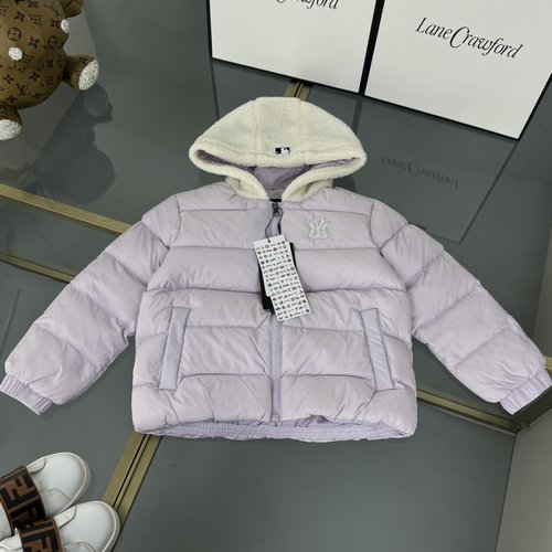 MLB Unisex Kids Premium 90 Down Jacket with Lamb Wool Hood