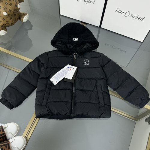 MLB Kids Premium Down Jacket 90 White Duck Down Lamb Wool Hood Windproof