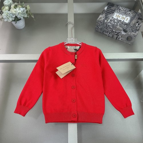 Burberry Unisex High-End Kids Wool-Blend Cardigan