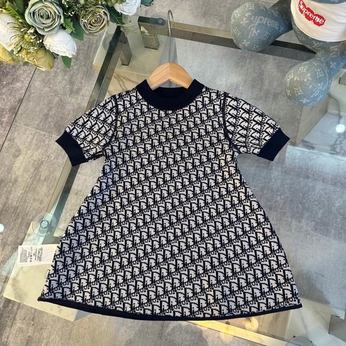 Dior High-end Girls Wool Double-sided Dress, Soft & Comfortable