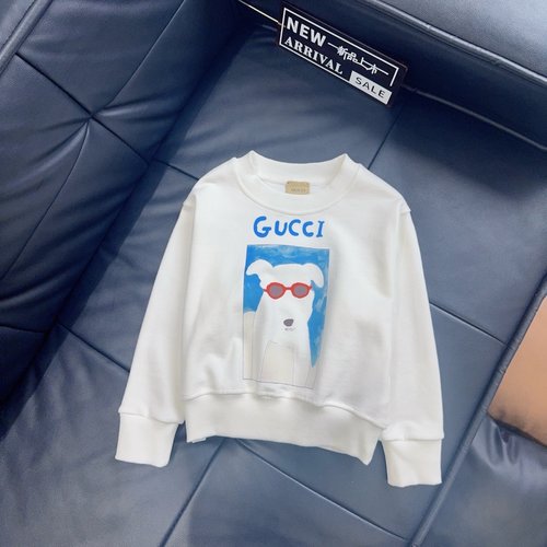 Gucci Unisex Kids Cotton Hoodie with Sunglasses Puppy Logo 