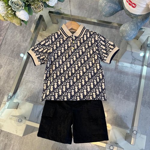 Dior Boys Premium Polo Collar Set, 100 Cotton