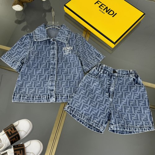 Fendi Boys Premium Denim Set with Laser Patterns 