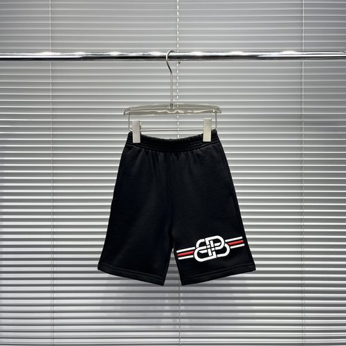 Balenciaga Kids Premium Cotton Shorts with Embroidery & Buckle