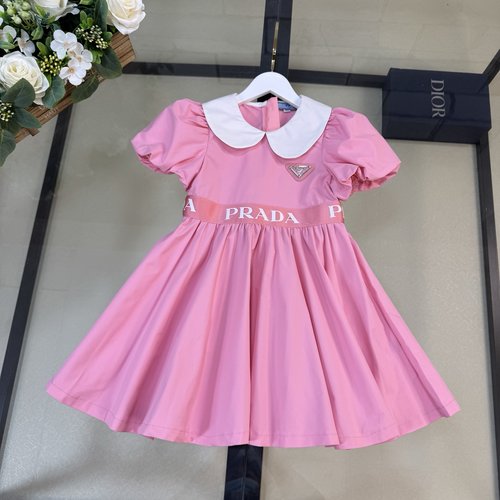 Prada Girls Puff Sleeve Cotton Dress Comfy Chic