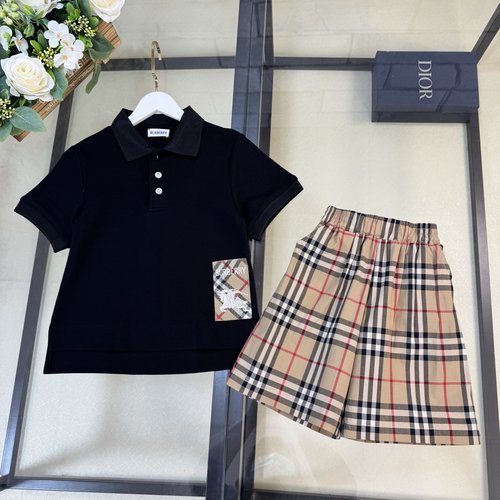 Burberry Unisex Kids High-End Cotton Set Comfortable & Stylish