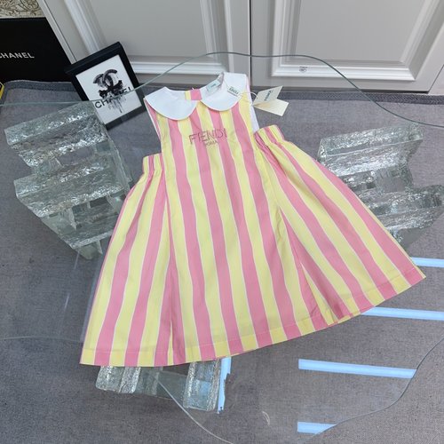 Fendi Girls Premium Cotton-Lined Dress, Comfortable & Stylish