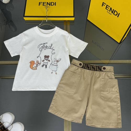 Fendi Kids 2-piece Cotton & Woven Shorts Set (Comfy Stylish)