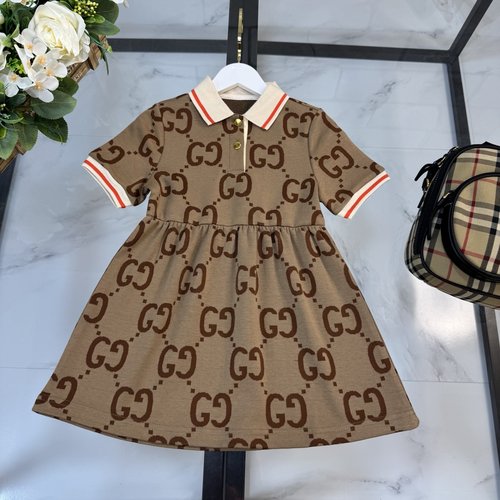Gucci Girls Polo Collar Dress, 100 Cotton, Comfortable & Stylish