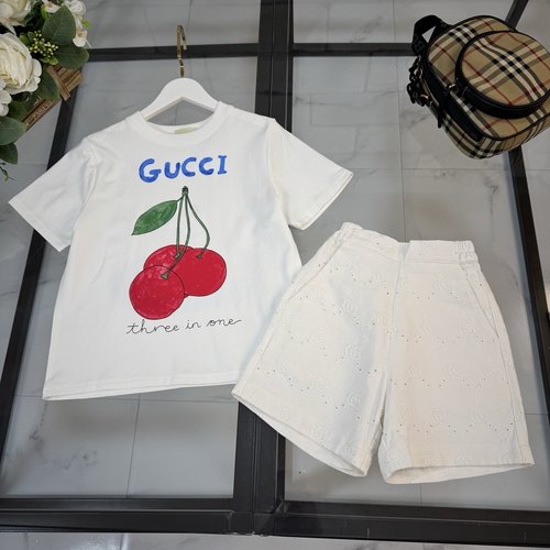 Gucci Kids Short Sleeve T-Shirt Set Heavy Fabric Foam Print