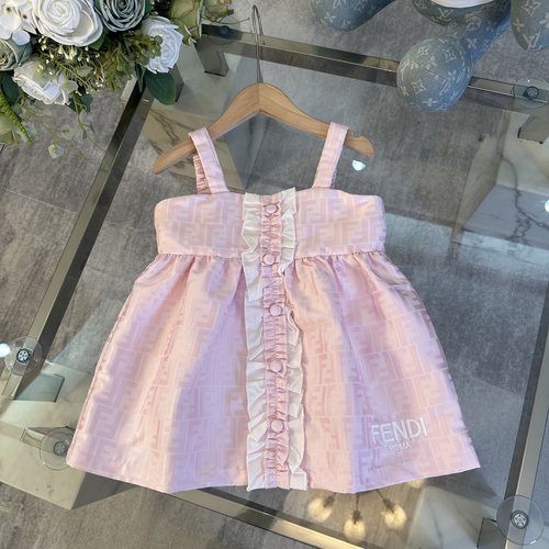 Fendi Stylish Girls Letter-Printed Dress 