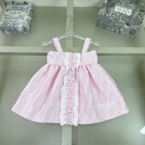 Fendi Girls Letter Pattern Dress, Cute & Comfy