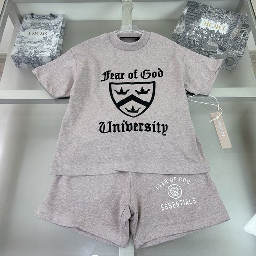 Essentials Kids Premium Cotton French Terry Set with Chest Letters