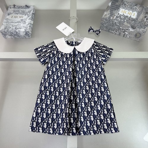 Dior Girls Cute Doll Collar Premium Dress 
