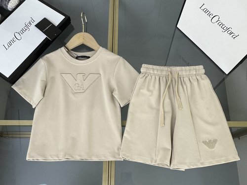 Armani Premium Unisex Kids Cotton Set with Embroidered Logo, Comfy & Stylish