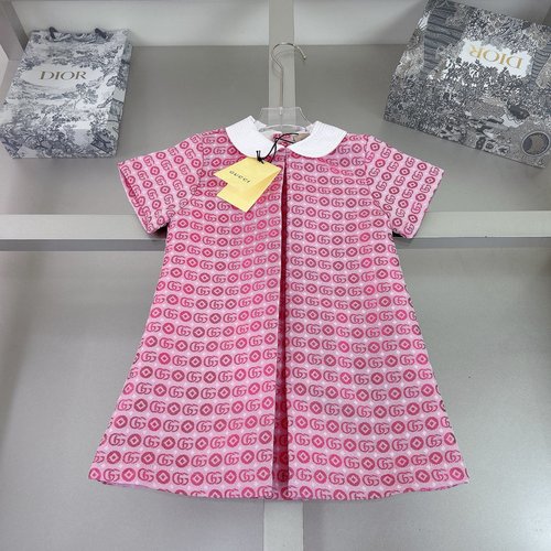 Gucci Girls Doll Collar Dress with Logo Buttons & Comfort Fit