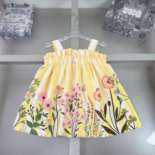 Fendi Girls Cotton Floral Print Slip Dress