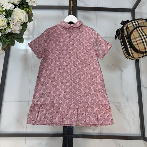 Gucci Girls High-Quality Pleated Cotton-Blend Dress