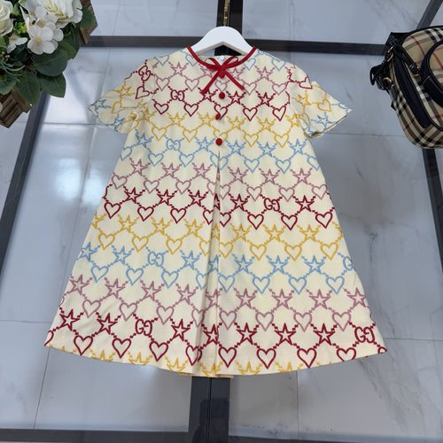 Gucci Girls Cream Embroidered Dress Starry Night Inspired