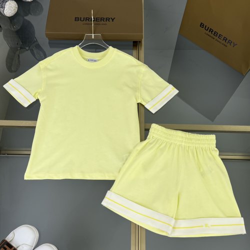 Burberry Kids Macaron Color Cotton Horse Print Set 