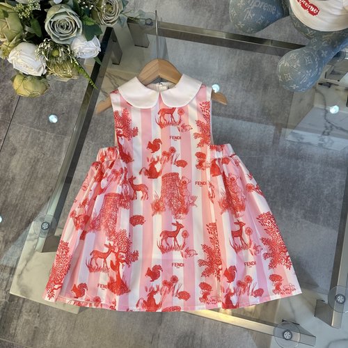 Fendi Girls Cotton Dress, Stylish Side Detail, Comfortable