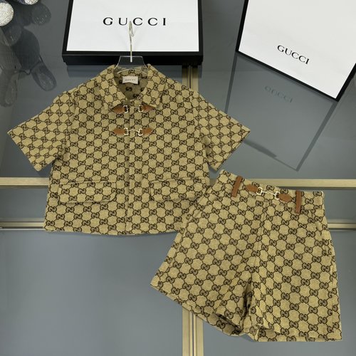 Gucci Girls Comfortable Retro Jacquard Denim Set