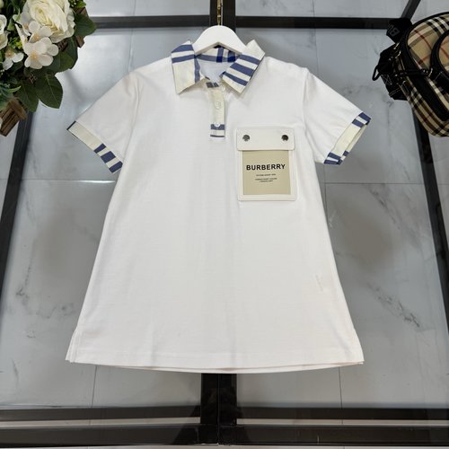 Burberry Girls Luxury Dress - Beaded Fabric, Single Layer