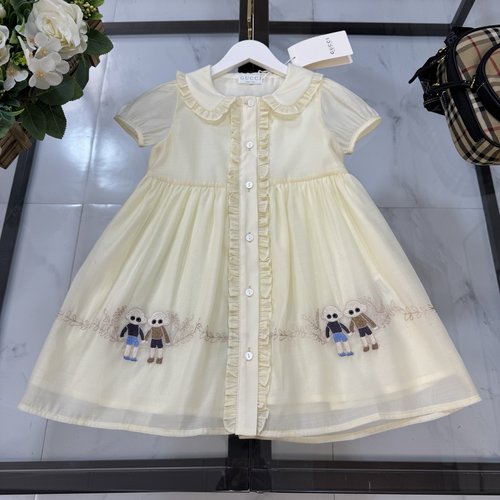 Gucci Girls Organza Dress with Doll Collar & Best Friends Embroidery