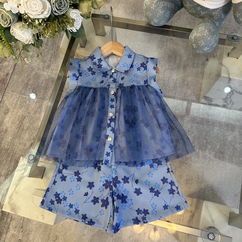 Dior Girls Premium 100 olyester Mesh & Cotton Lined Outfit Set