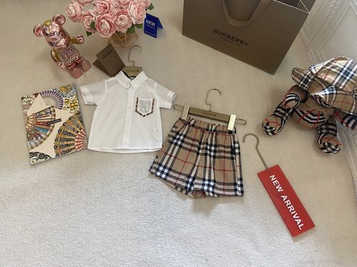 Burberry Premium Unisex Infant Romper Set, 100 Cotton