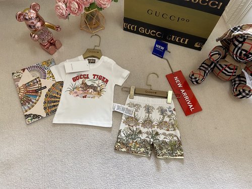 Gucci High-end Unisex Baby Cotton Romper Set