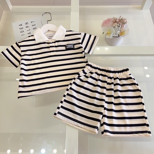 Burberry Boys Polo Collar Plaid Cotton Set