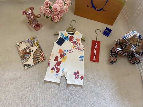 LV Unisex Kids Rompers 100 Cotton Eco Prints 